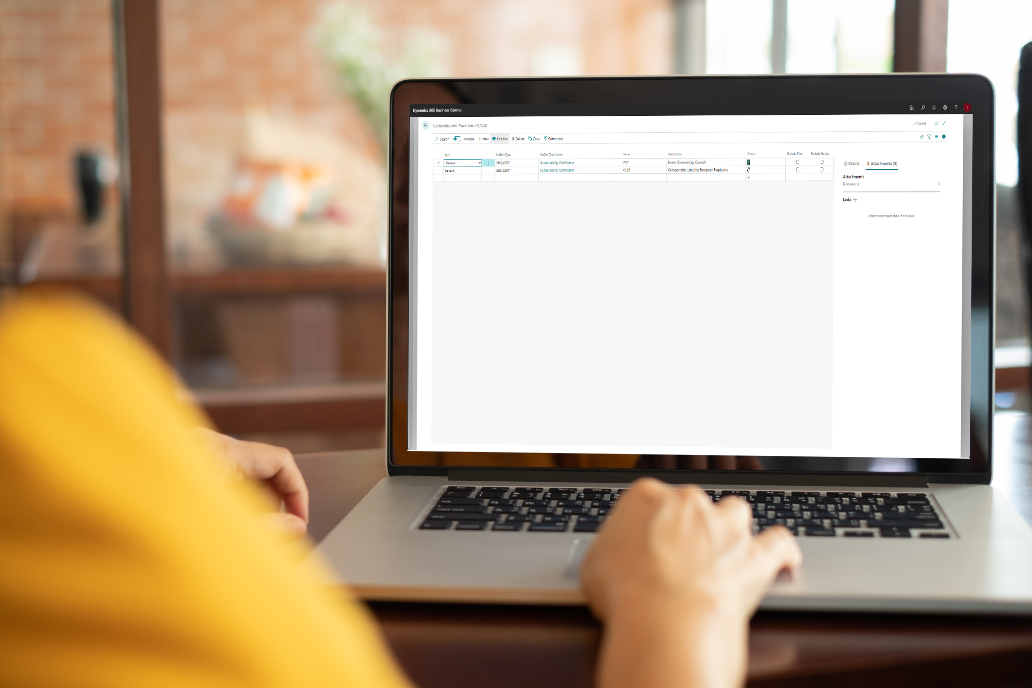 showing a close-up of a computer screen with the TRIMIT Sustainability Feature